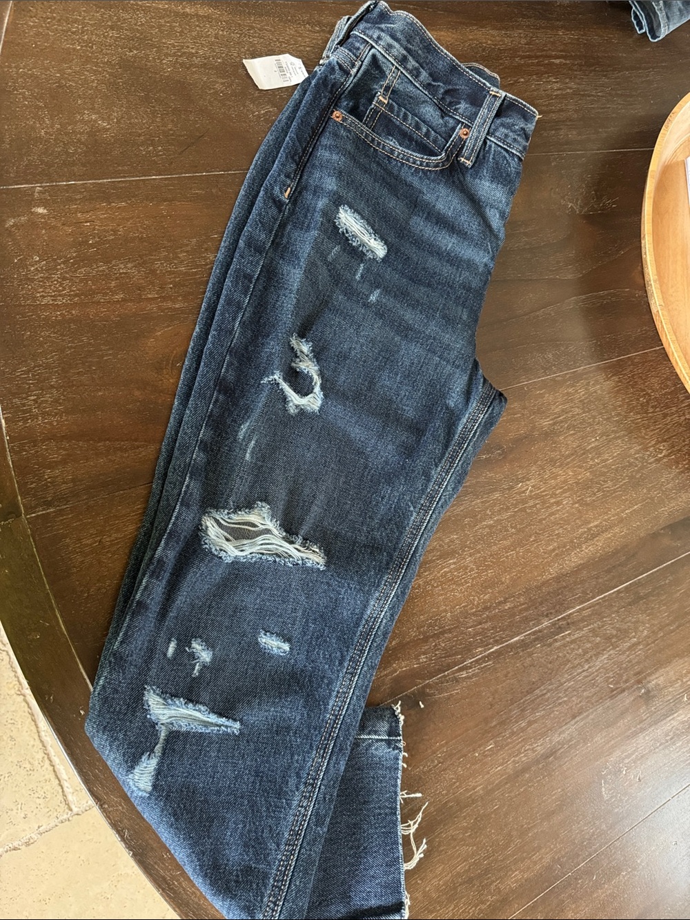 Old Navy slouchy straight Distressed Dark Blue Boyfriend Jeans